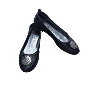 Brighton Aleta Black Leather Ballet Flats 9.5M
